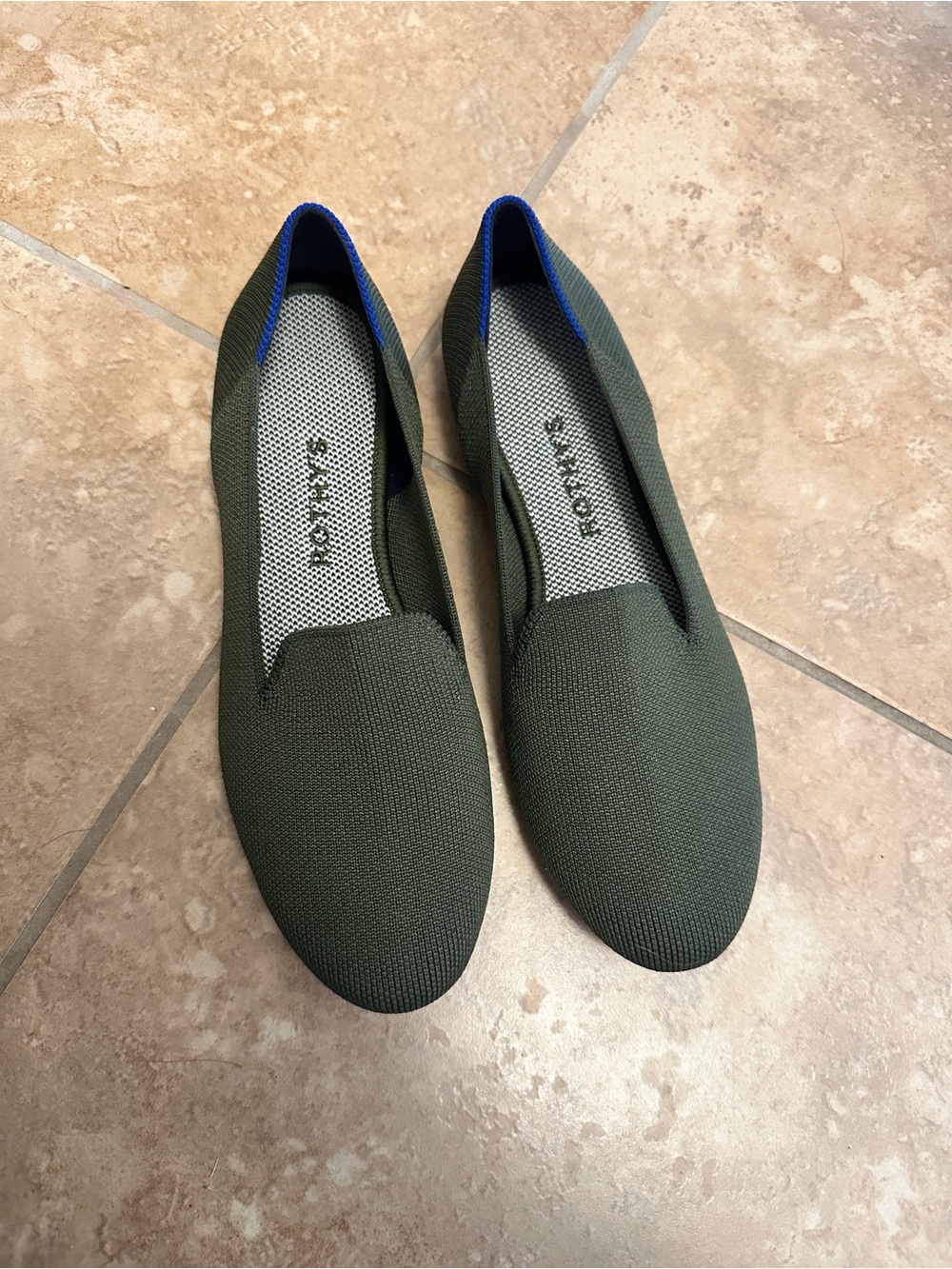 Rothy's Olive Green Knit Loafers *like new *
